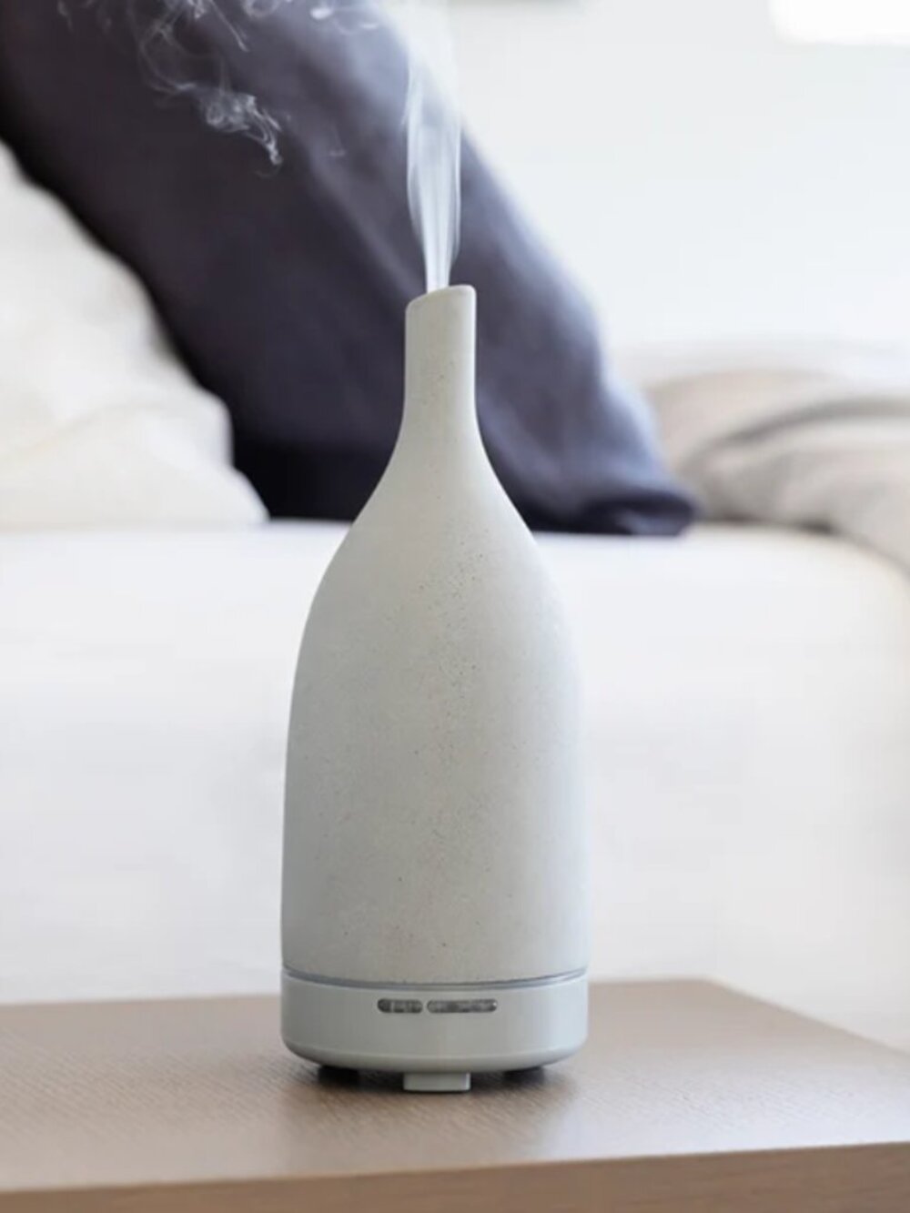 Saje Aroma Om White Ceramic Ultrasonic Essential Oil Diffuser w/ Box